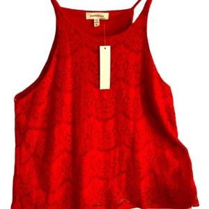 NWT red lace top